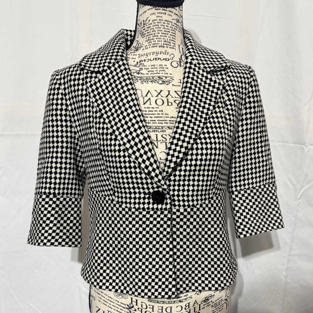Forever 21 Monochrome Houndstooth Blazer
